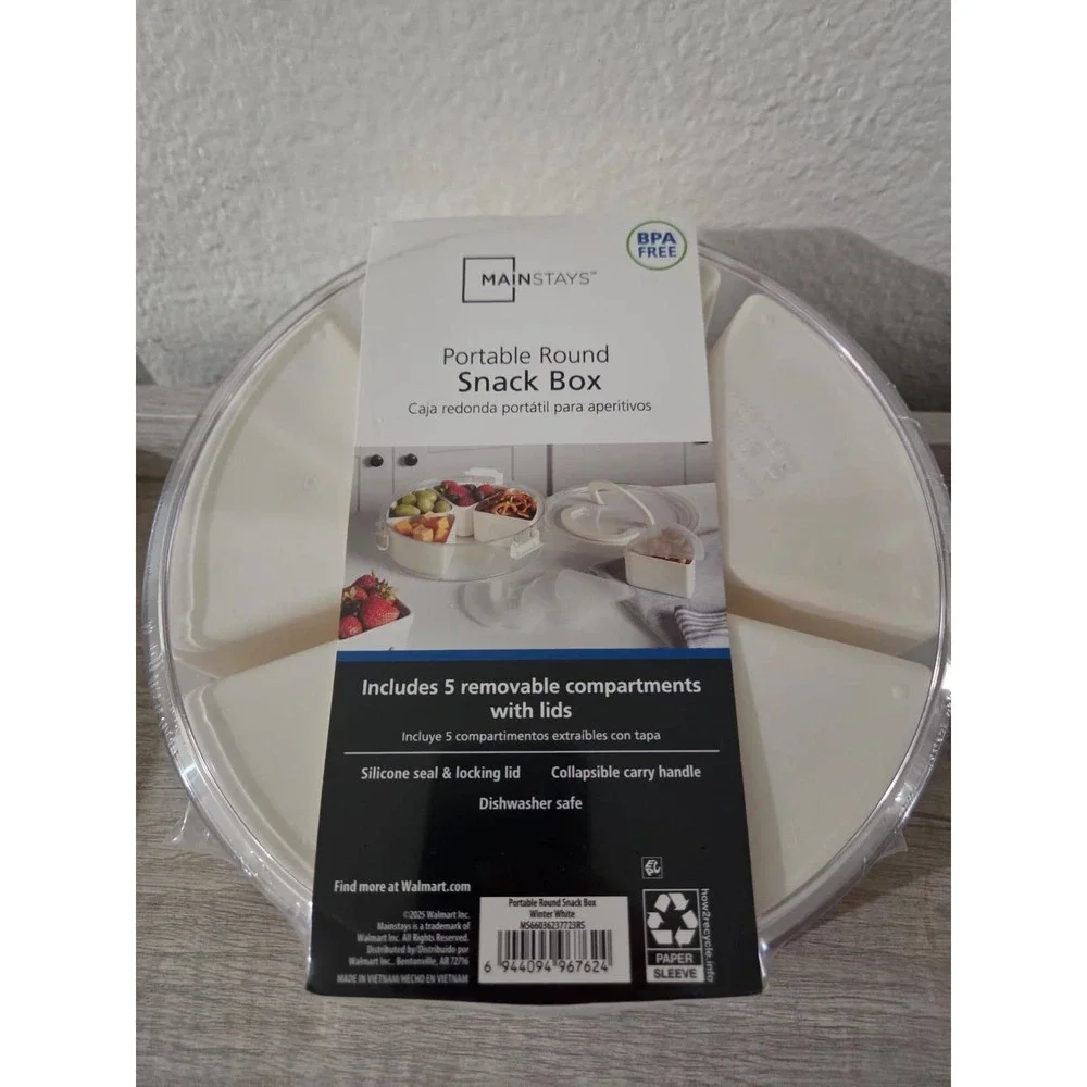Mainstays Rotating Snack Box 5 Compartments New Sealed
